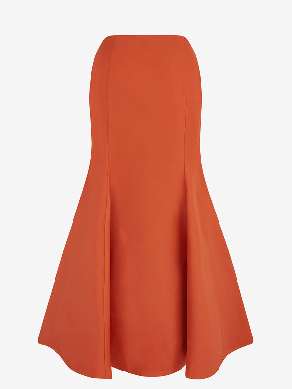 Tuck Detail Fishtail Skirt (Pumpkin)