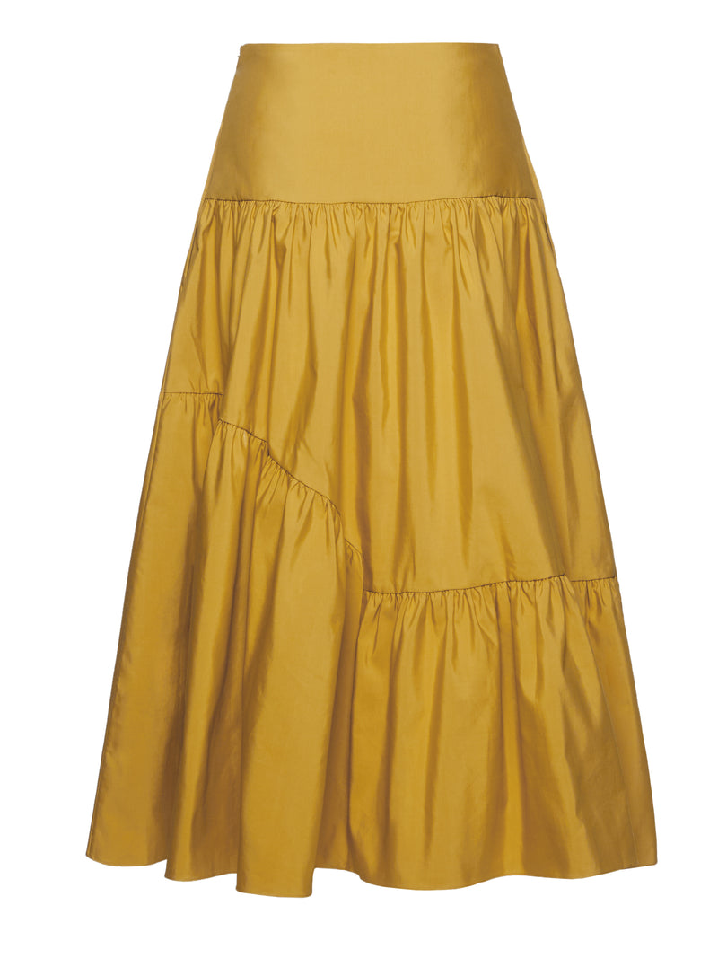 Asymmetric Hem Skirt (Mustard Yellow)