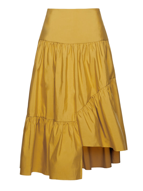 Asymmetric Hem Skirt (Mustard Yellow)
