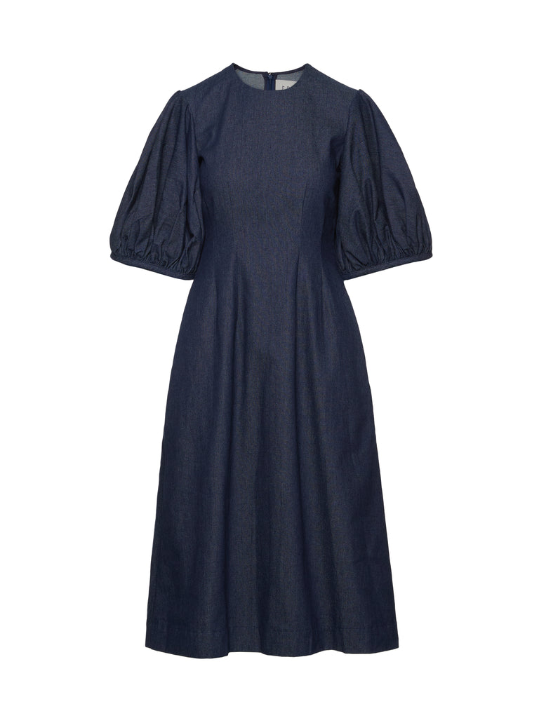 Balloon Sleeve Dress (Denim) EDIT Balloon Sleeve Dress (Denim) EDIT