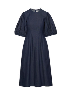 Balloon Sleeve Dress (Denim) EDIT Balloon Sleeve Dress (Denim) EDIT