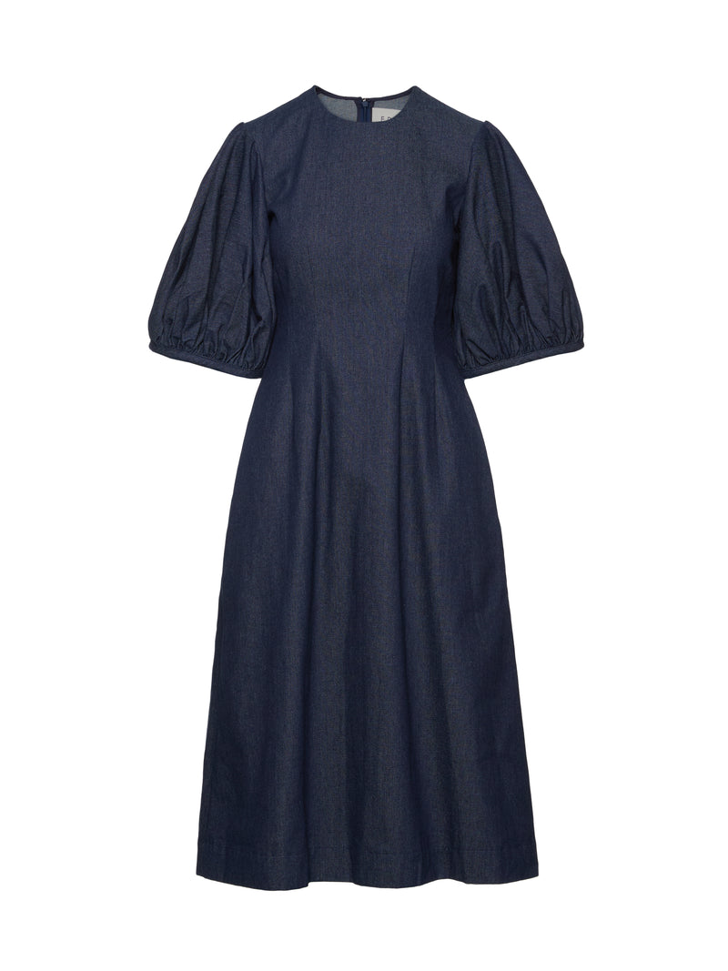 Balloon Sleeve Dress (Denim) EDIT Balloon Sleeve Dress (Denim) EDIT
