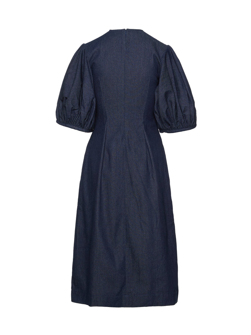 Balloon Sleeve Dress (Denim) EDIT Balloon Sleeve Dress (Denim) EDIT