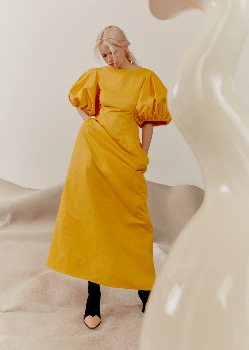 BALLOON SLEEVE MAXI DRESS (Sun yellow) EDIT BALLOON SLEEVE MAXI DRESS (Sun yellow) EDIT