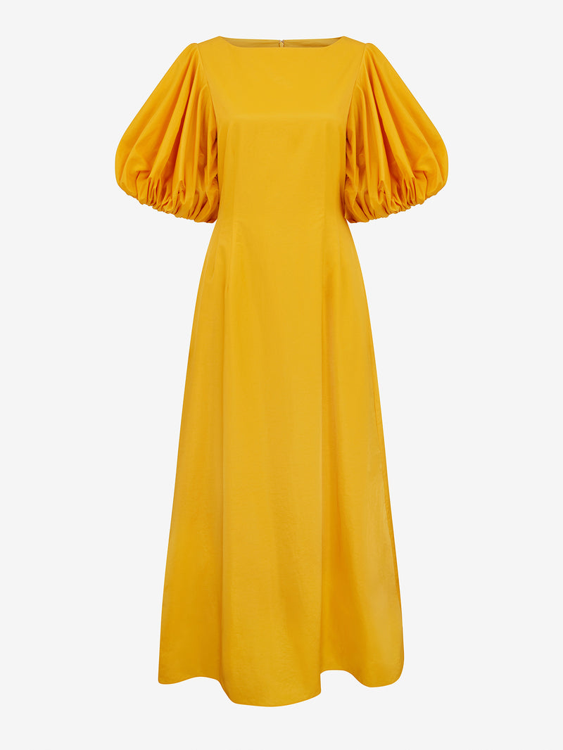 BALLOON SLEEVE MAXI DRESS (Sun yellow)