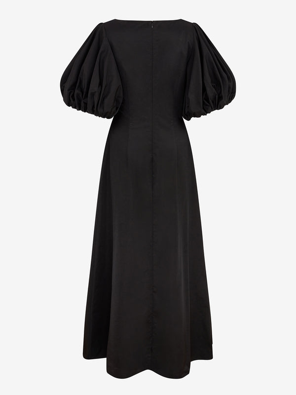 BALLOON SLEEVE MAXI DRESS (Black)
