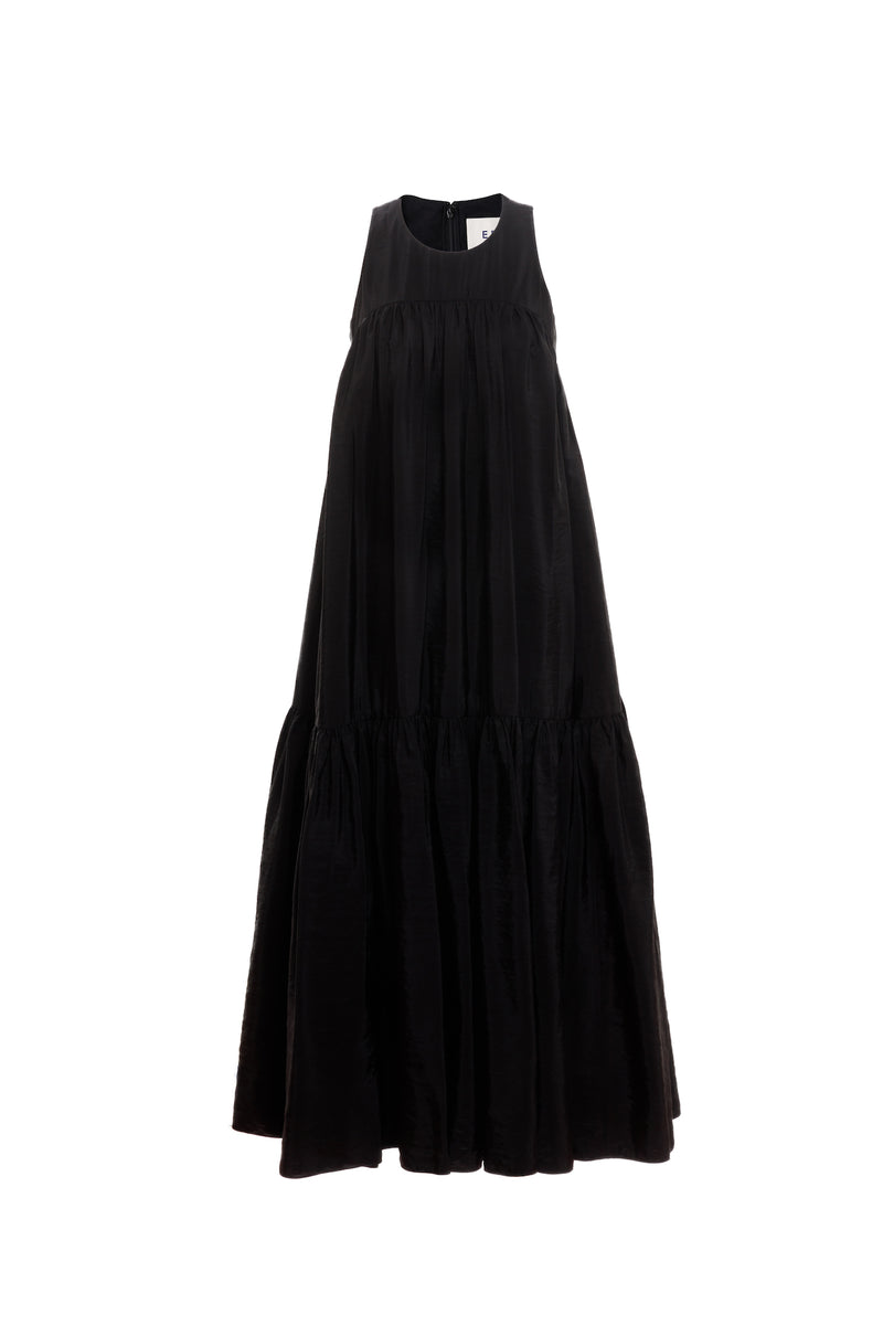 Hi Lo Multi Tier Dress (Black)