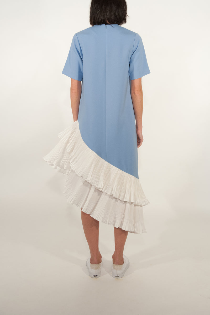 Pleated Asymmetric Oversized Dress
