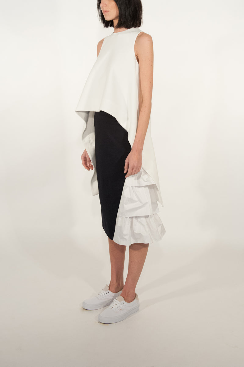 Peplum Tiered Midi Skirt
